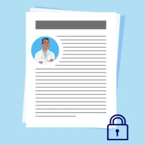 Illustration d'un dossier médical verrouillé.
