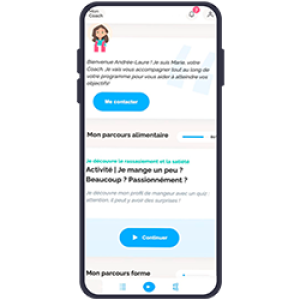 Écran d'une application sur smartphone