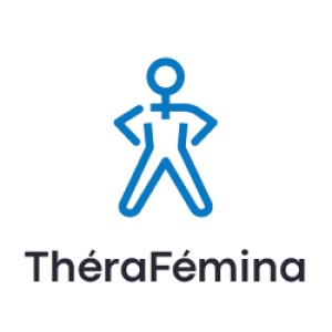 Icône représentant une femme au dessus du texte ThéraFémina
