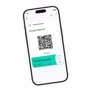 carte tiers payant sur un téléphone