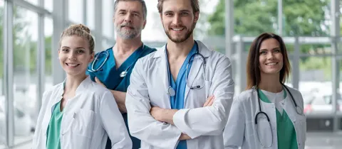 Équipe de professionnels de santé.