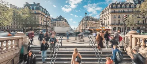 Foule en sortant du métro