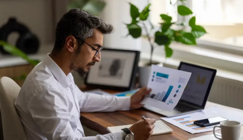 Couple utilisant un ordinateur portable sur un canapé, discutant des finances.