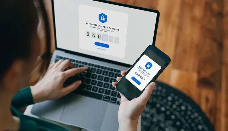Écran montrant les étapes de configuration de l'application Google Authenticator sur un smartphone