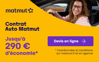 Jusqu'à 290 € d'économies sur un contrat Auto Matmut